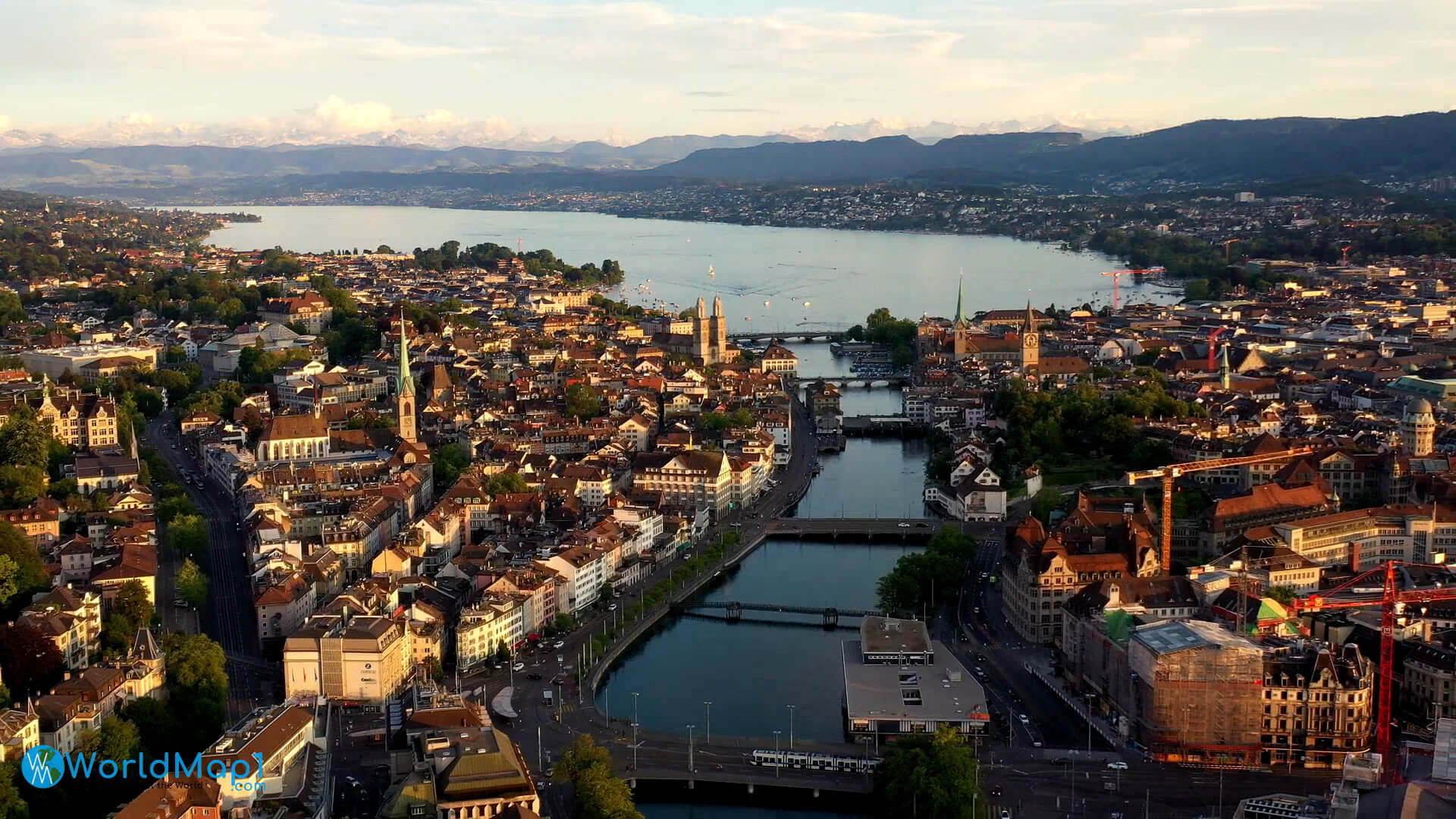 Zurich City Center Bird Eye View